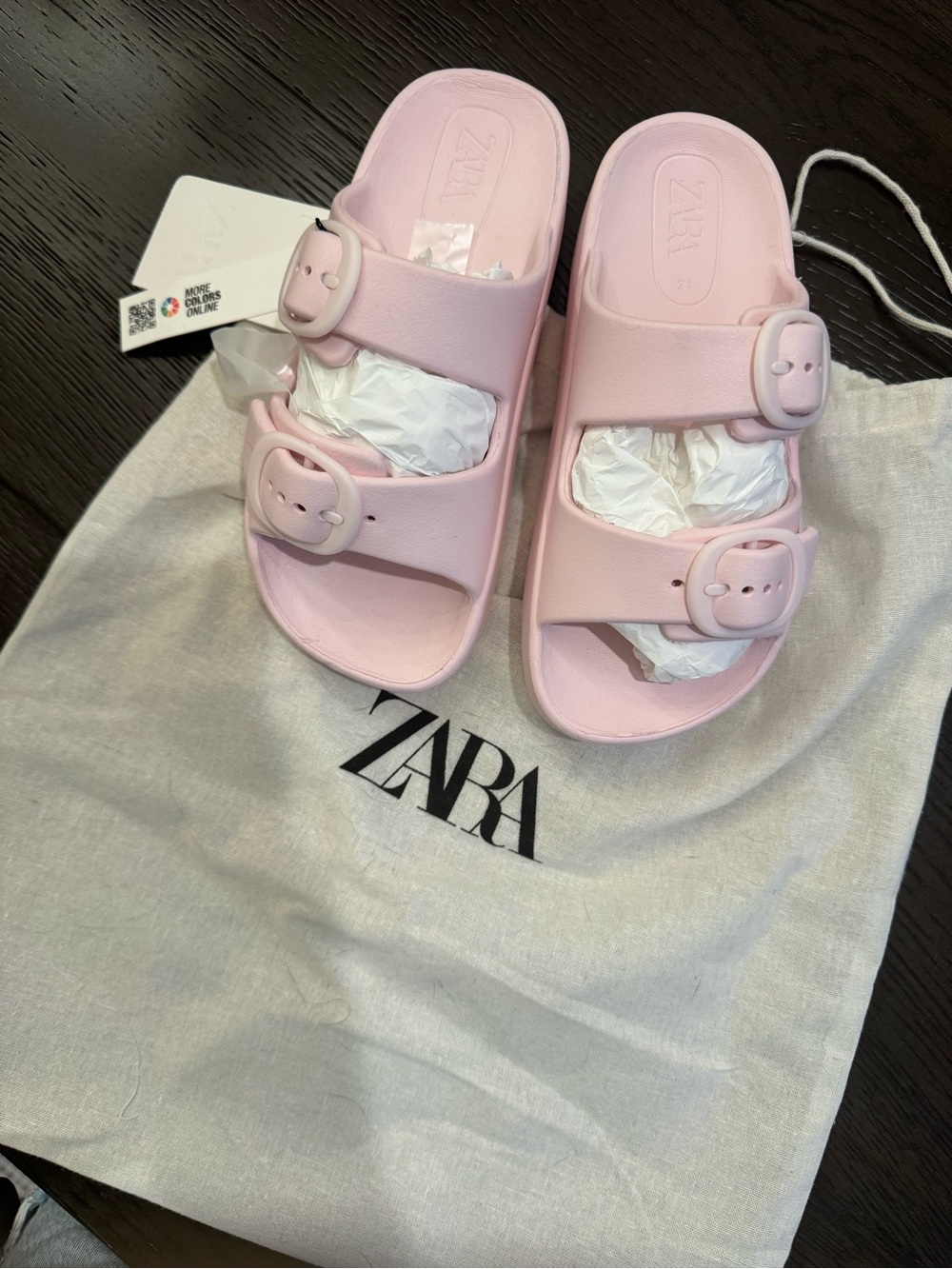 Zara Kids Light Pink Slide Sandals